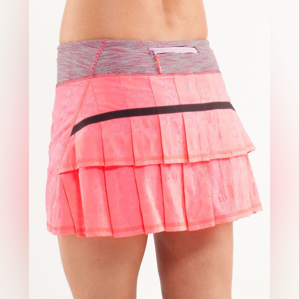 Lululemon Run: Pace‎ Setter Skirt Regular Pink Pleated Skirt Sz 10 (TXA948)